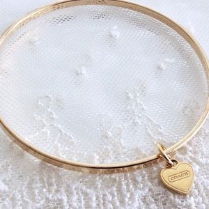 Sold! Coach Petite Logo Heart Charm Bracelet